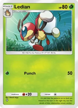 Ledian | Pokémon Cards and Details | pkmn.gg
