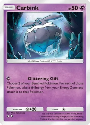 carbink pokemon card 50/124 Reverse Holo Near Mint clear acrylic holder that perfectly accentuates the stunning visual design and character artwork Pokemon Card - XY: Flashfire