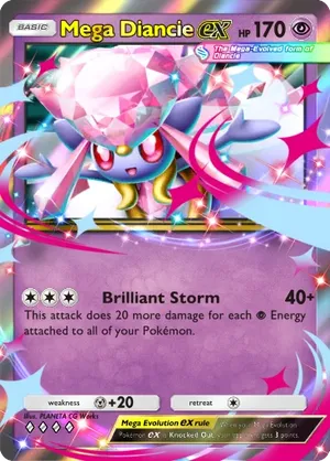 diancie pokemon card price - GG13/GG70. - Crown Zenith - Galarian Gallery RarityUncommon Hit Points110 HP Colorless Diffuse Reflection (40x) This attack does 40 damage for each Special Energy attached to all of your opponents Pokmon. Mega Diancie ex 005/021 MBD