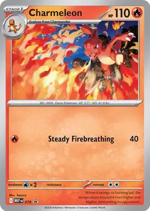 pokemon charmeleon card Shadowless 24/102 Uncommon, 1999, TCG, Wizards  [RRR] Fire Blast (90)Discard an Energy from this Pokemon Weakness / Resistance / Retreat Cost Charmeleon | Pokmon Cards and