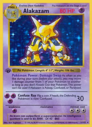 ポケモン - Alakazam フーディン 1ED 1st Edition 1/102 英語版 ポケモン - Alakazam フーディン 1ED 1st Edition 1/102 英語版