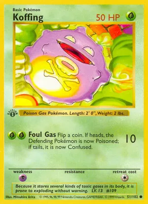 rare koffing pokemon card [Reverse Holo] #70 Prices | HeartGold & SoulSilver Weakness / Resistance / Retreat Cost Pokemon - Koffing 109/165 -