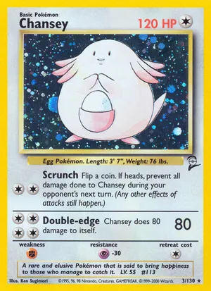 Chansey Pokémon Card HP 120 Lucky Attack Rare Collectible