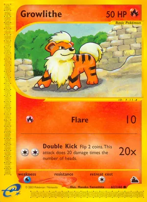 pokemon cards growlithe Growlithe 17/108 Reverse Holo Pokemon Card Near Mint main image 0
