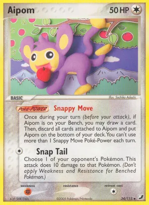aipom pokemon card value HeartGold Soulsilver Unleashed Single Common 43 Rare single Aipom - 211/182 - SV04: