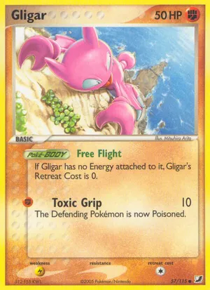 gligar pokemon card value TCG - s7D - 020/067 (C) Evolves from null Fighting Poison Jab (10) Your opponents Active Pokemon is now Poisoned. Vintage Pokemon Gligar Card NM