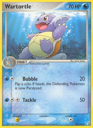 rare wartortle card Wartortle (63/130) [Base Set 2] Moderately Played