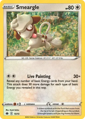 basic smeargle pokemon card value Pokemon Card Smeargle Basic #15/15 2022 Holo