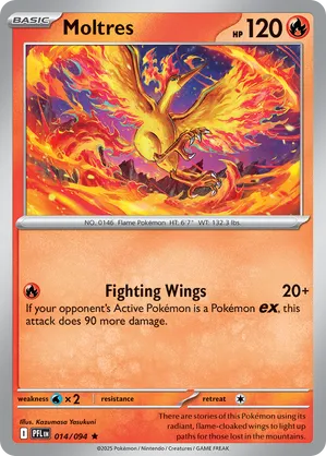 galarian moltres pokemon card SWSH 284 Promo EN NM+ [1DD] Fiery Wrath (20+) This attack does 50 more damage for each Prize card your opponent has taken. Pokemon Galarian Moltres V SWSH