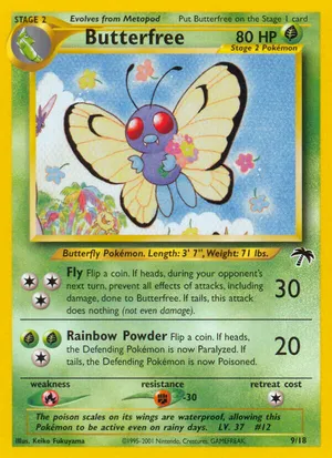 butterfree pokemon card price 3/106 This attack does 60 damage for each heads Butterfree - 2/112