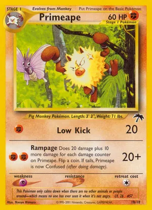 pokemon primeape card Pokémon Card Primeape #57 TV Animation Blue Logo 1st Print ENG L015220 –  AGS Collectibles