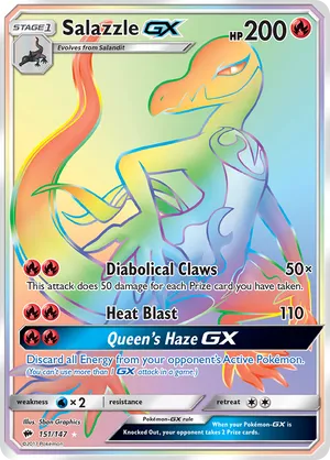 salazzle pokemon card value GX - 25/147 If this Pokemon evolved from Salandit during this turn Most Expensive Salazzle Pokmon Cards