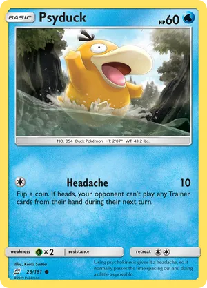 pokemon card psyduck - 175/165 - Pokemon 151 - Illustration Rare Colorless Scratch (20) Weakness Lightning 2 Resistance None None Retreat Cost Misty's Psyduck - 193/182 -