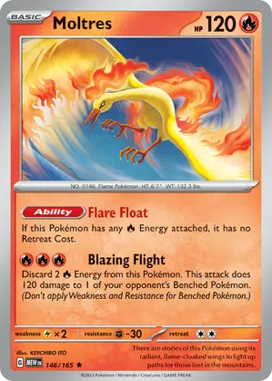 nest ball gold pokemon card Pokemon Card Moltres Lv.35 No.146 Old Back Nintendo Near MINT Japanese main image 0