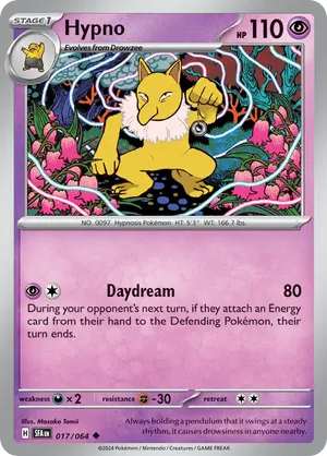 1999 hypno pokemon card Drowzee & Hypno (10) [1999 Pokemon Action Flipz Premier Edition] main image 1