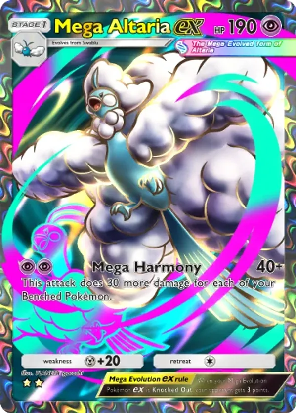 altaria ex pokemon card value M Altaria EX 69/124 Ultra Rare XY Fates Collide Pokemon Card Near Mint main image 1