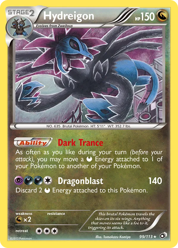 hydreigon pokemon card price EX (103/108) [XY: Roaring Skies] Moderately Played /// Moderately Played FoilCards in Moderately Played (MP) condition can have border wear Hydreigon EX Special Art Rare