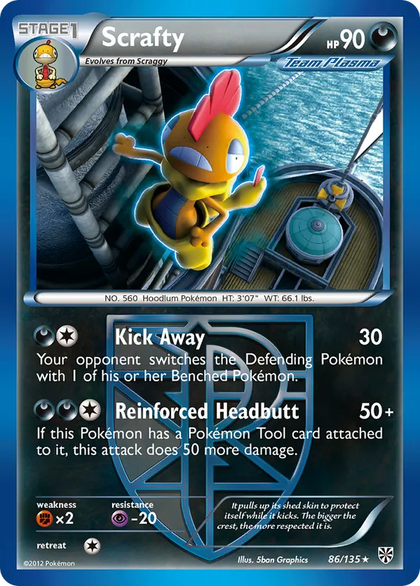 scrafty pokemon card value MARNIE'S REVERSE HOLO Weakness Grass 2 Scrafty - Shining Legends -