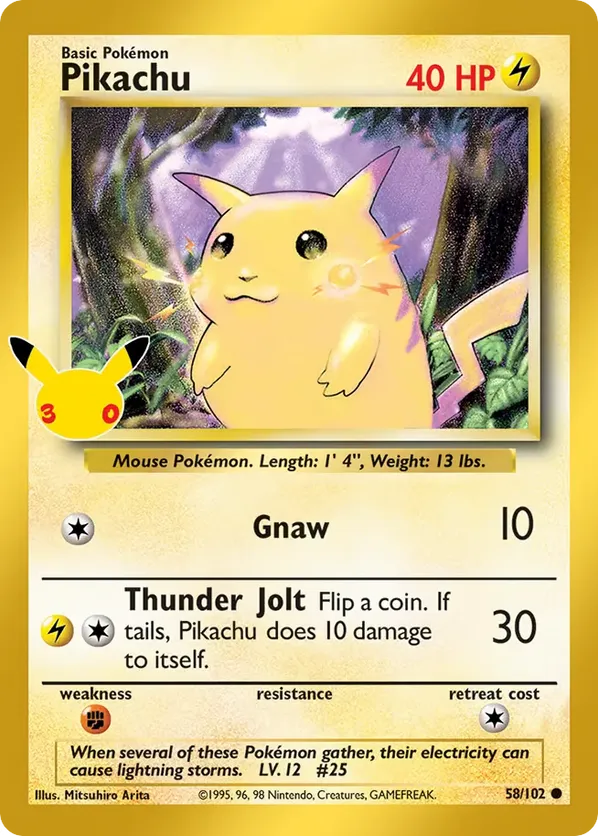 Pikachu #058/102 30th Anniversary: Classic Collection | pkmn.gg