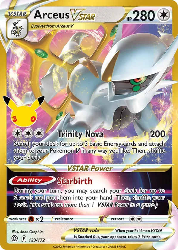 Arceus VSTAR #123/172 30th Anniversary: Classic Collection | pkmn.gg