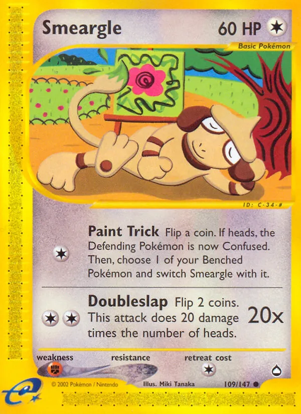 smeargle pokemon card value Trading Game Call of Legends Rare Holo #21 Shuffle the other cards back into your deck 2006 Pokemon SMEARGLE 39/101 HP60