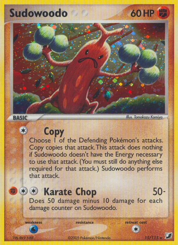 pokemon sudowoodo card Credit Card Credit Card Skin – Anime Town Creations [Grass] x2 Retreat Cost Sudowoodo (Neo Genesis 77) -