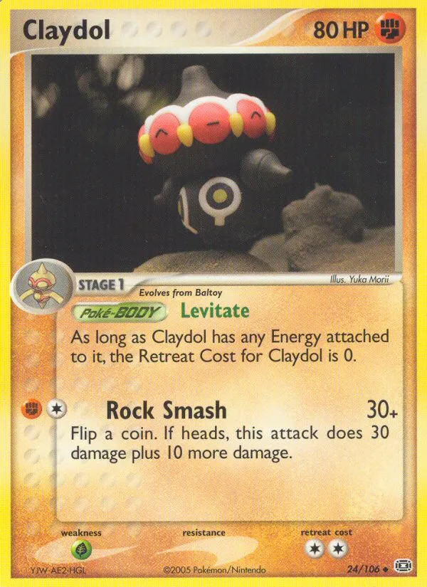 claydol pokemon card value 2008 POKEMON CLAYDOL HOLO TRADING CARD