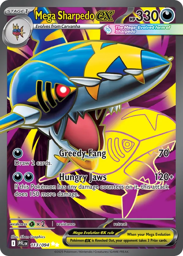 Mega Sharpedo ex #113/094 Phantasmal Flames | pkmn.gg