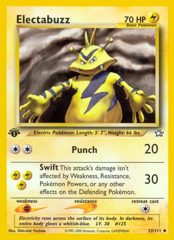 rare electabuzz pokemon card ex (97/109) [EX: Ruby & Sapphire] Moderately Played Holofoil Colorless Retreat Cost Electabuzz 046/172 - NM /