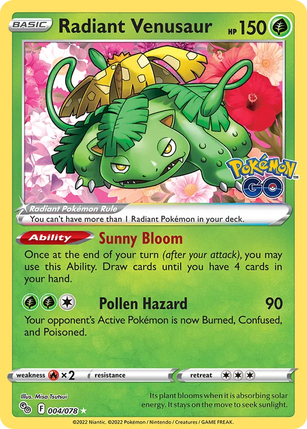 Radiant Venusaur #004/78 Pokmon GO | pkmn.gg