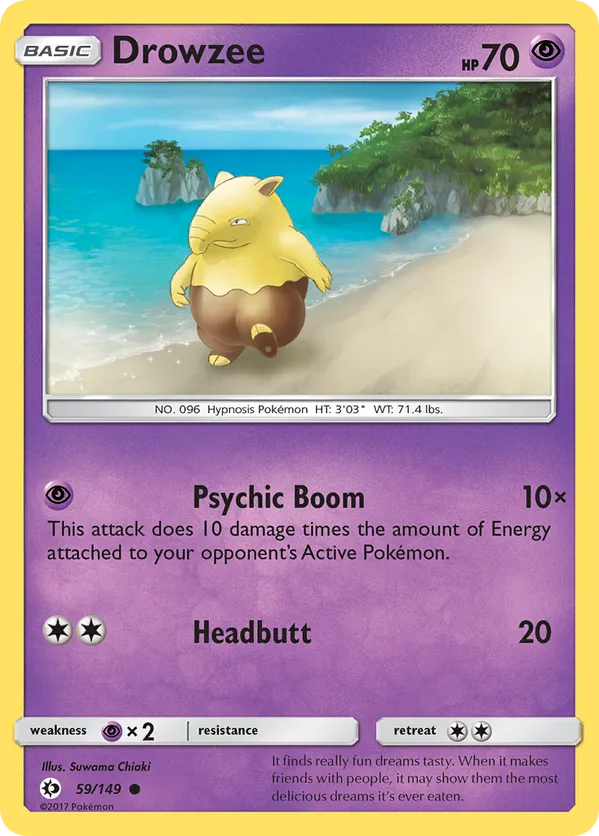 rare drowzee pokemon card - 210/198 - Scarlet & Violet - Illustrator RarityCommon Hit Points70 HP Psychic Force Asleep Your opponent chooses 1 of their Benched Pokemon and switches it with their Active Pokemon Drowzee [Reverse Holo] #49 Prices