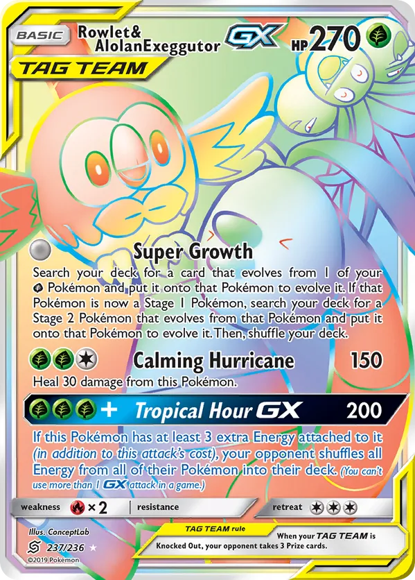 Rowlet & Alolan Exeggutor-GX
