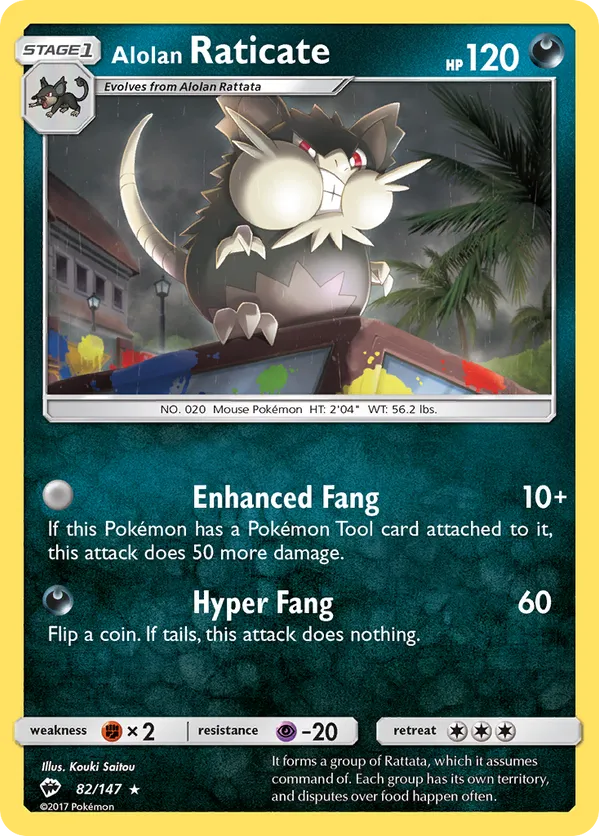 Alolan Raticate #082/147 Burning Shadows | pkmn.gg