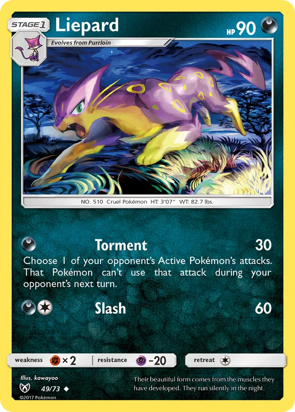 pokemon liepard card V Like new Stage 1 Pokemon Pokemon Card - S&S: Darkness