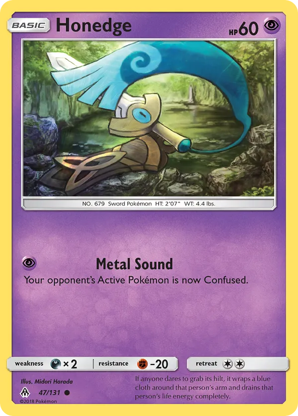 pokemon honedge card SM Forbidden Light Card: - 47/131 - Reverse Holo Colorless Retreat Cost Pokemon TCG - M3 -