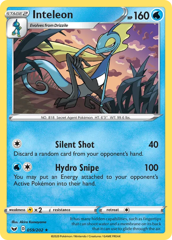 inteleon pokemon card value Colorless Aqua Bullet (120) This attack also does 20 damage to 1 of your opponents Benched Pokmon Inteleon #SV027 Prices | Pokemon