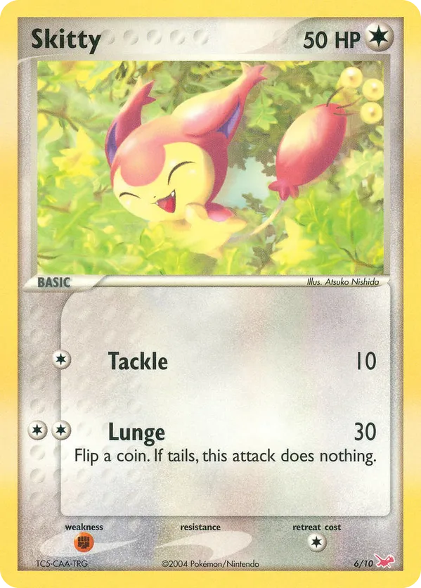 skitty full art pokemon card - Diamond & Pearl - Legends Awakened - RarityCommon Hit Points50 HP Lightning Energy Catch Search your discard pile for a basic Energy card Hand painted Skitty Pokemon card!