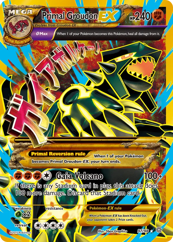 groudon pokemon card value Groudon Pokmon Card Basic 130 HP 84/160 Holo Rare 2015 Excellent Condition