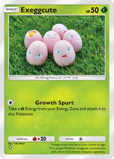 exeggcute pokemon card Grass / 60 / Basic Attack 1 Pokemon - Exeggcute 192/191 -