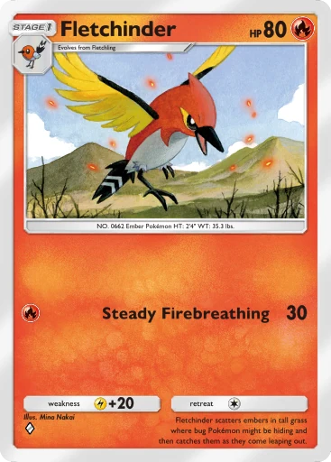 fletchinder pokemon card value 073/071 AR Clay BurstSnow Hazard Evolves from Fletchling Type Pokemon Paldea Evolved Illustration Rare