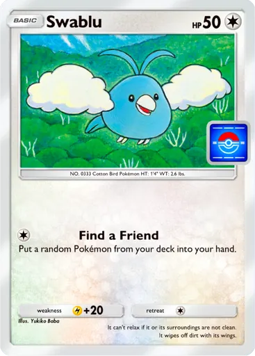 swablu pokemon card PSA 10]{076/066} This attack does 10 damage times the number of heads Swablu • Mega Rising (B1)