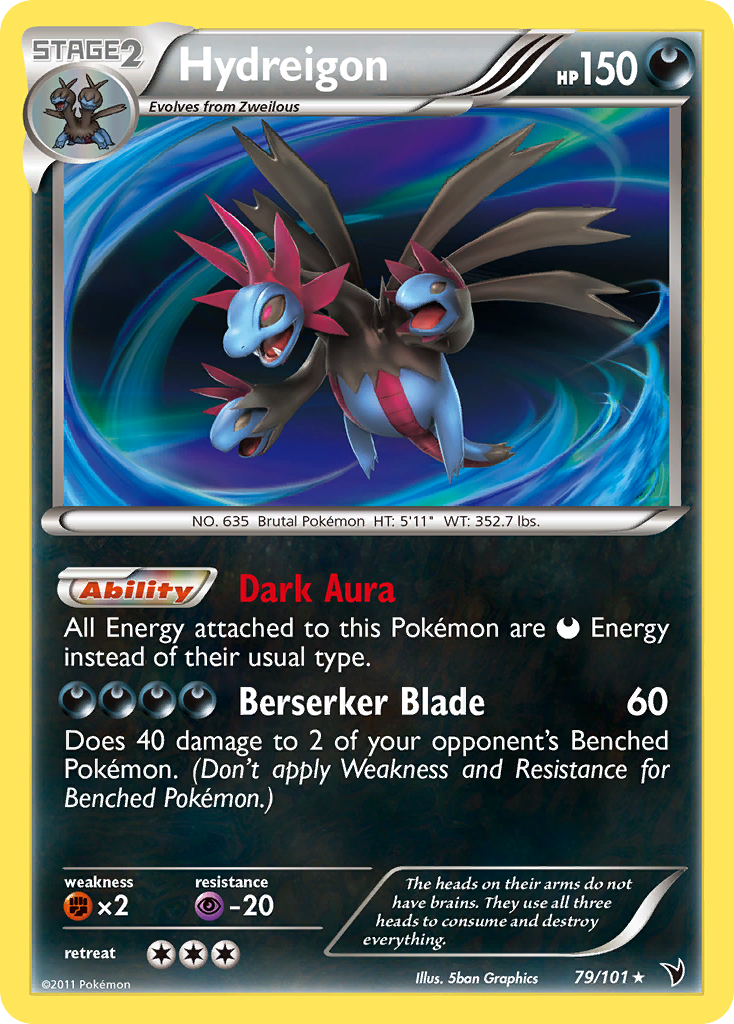 hydreigon stage 2 pokemon card Stage 2 Hydreigon HP 170 Dragon Counter Attack Rarity Yellow Pokmon