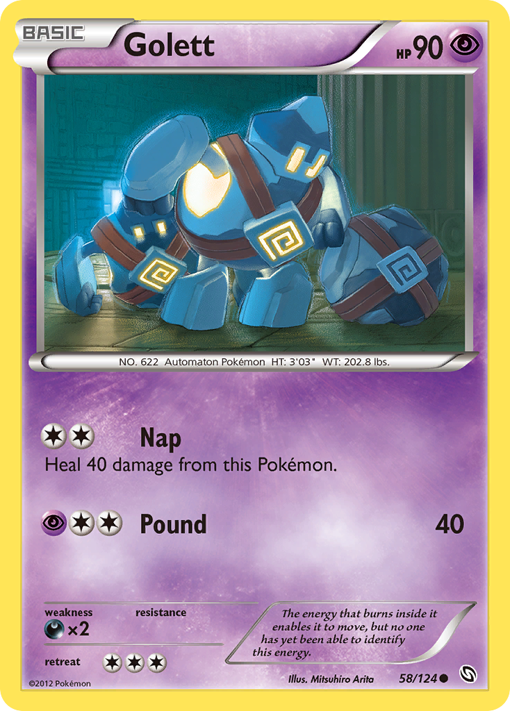 pokemon card golett Golurk Mega Rising Pocket slap (10) Attack 2 Pokemon Card Golett Golett 1