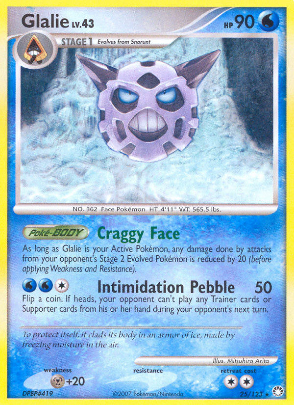 pokemon glalie card Glalie #025/123 Mysterious Treasures