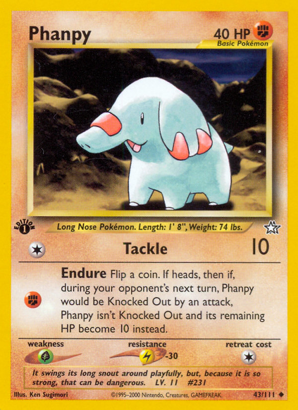 pokemon phanpy card 062/109 Ruby and Sapphire Colorless Artist 2024 Pokemon Ssp En-surging Sparks