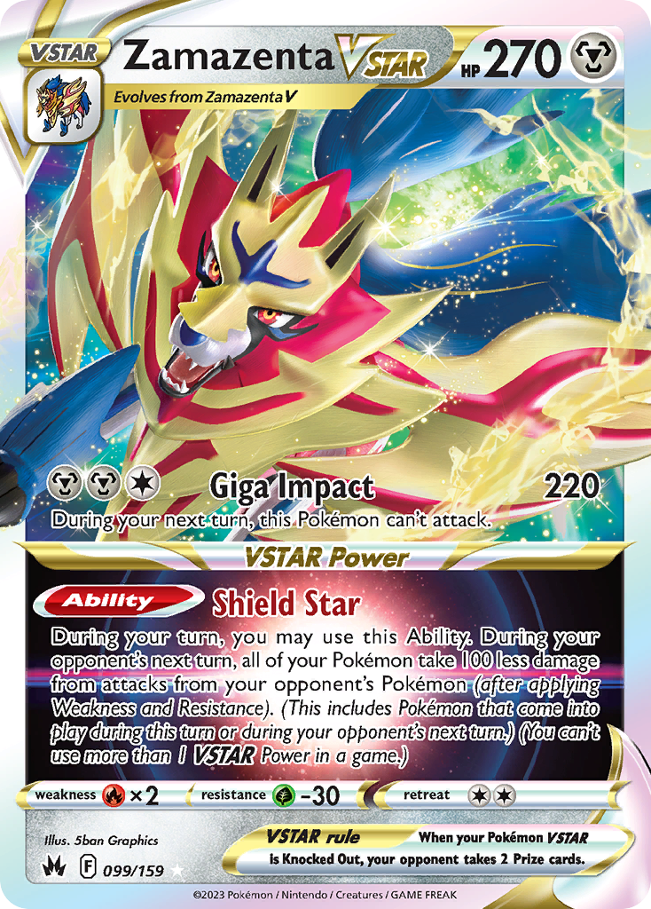 zamazenta pokemon cards Zacian & - 094/159-097/159 - Crown Zenith put damage counters on the Attacking Pokmon equal to the damage done to this Pokmon Zamazenta V #SWSH293 PSA 9